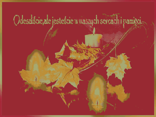 Świeczki wśród jesiennych liści 1 listopad